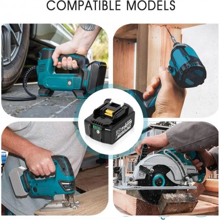 Акумуляторні батареї Makita LXT BL1860, 6.0 Аг для інструменту Макіта 18В, комплект 2 шт